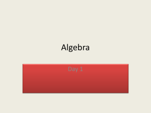 2. Algebra _Day 1
