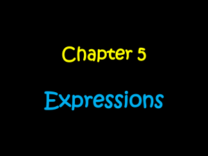 Chapter 5 Algebraic Expressions (part 2)
