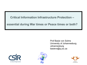 Critical Information Infrastructure Protection - Essential during