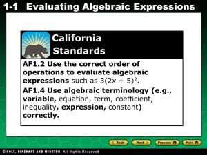 algebraic expression