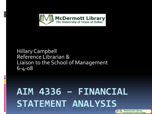 AIM4336 - Financial Statement Analysis