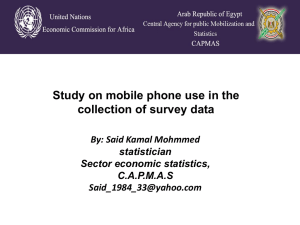 Study on mobile phone use in the collection of survey data