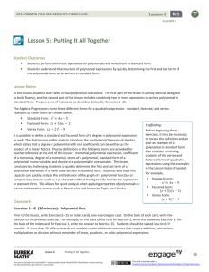 Algebra II Module 1, Topic A, Lesson 5: Teacher Version