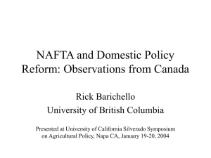 NAFTA and Domestic Policy Reform