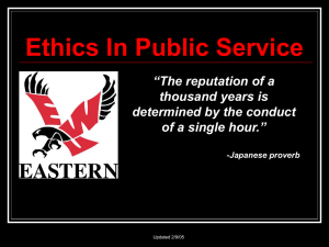 Ethics in Public Service - Eastern Washington University