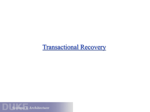 CPS 212 Lecture: Transactional Recovery