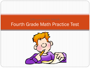 Fourth Grade Math Practice Test