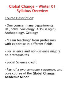 Global Change - Winter 01 Syllabus Overview