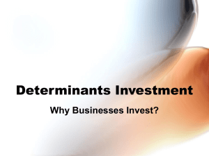 Determinants of Investment