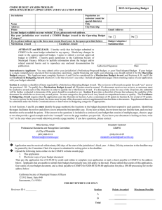 operating budget application and evaluation form