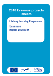 2010 Erasmus project sheets