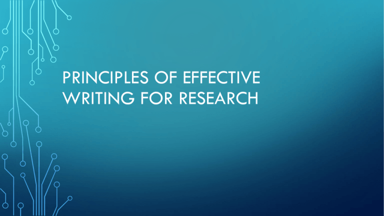 principles of research writing