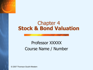 Stock & Bond Valuation