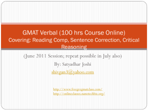 GMAT 30 class Verbal PPTX - FREE GRE GMAT Online Class