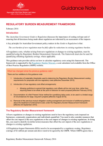 Regulatory Burden Measurement Framework