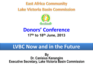 LVBC Now and in the Future - The Infrastructure Consortium for Africa