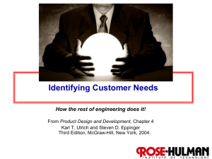 Identifying Customer Needs - Rose