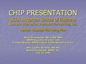 CHIP PRESENTATION Northern Manhattan Perinatal Partnership