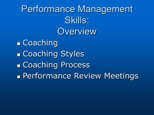Chapter 9 - Performance Management Skills:Overview