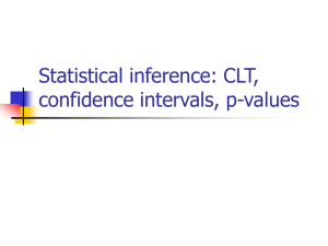 Statistical Inference I: CLT, confidence intervals, p