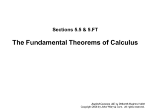 The Fundamental Theorems of Calculus [5.5,FT]