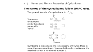 4-1 Names and Physical Properties of cycloalkanes PPT