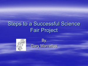 Steps to a Successful Science Fair Project (PowerPoint)