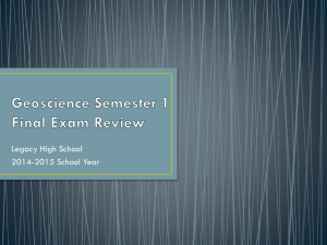 Geoscience Semester 1 Final Exam Review
