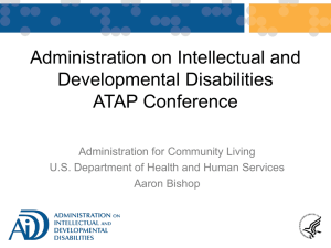 Administration on Intellectual and Developmental Disabilities