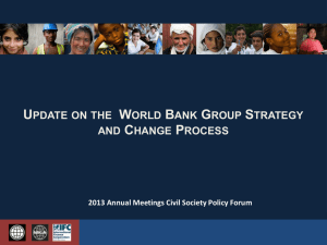 Update on the World Bank Group Strategy and Change Process