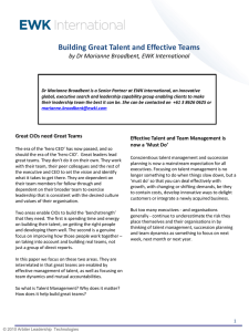 Building Great Talent and Effective Teams Marianne Broadbent