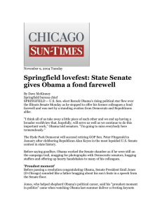 Springfield lovefest: State Senate gives Obama a
