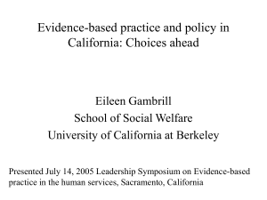 Evidence-based practice: Challenges and evolving remedies