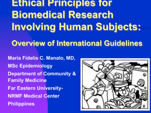 Ethical Principles for Biomedical Research Involving Human