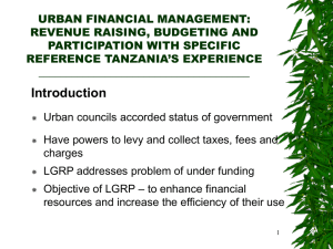 urban financial management revenue raising, budgeting
