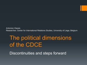 The political dimension of the CDCE