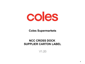 Coles Supermarkets NCC Cross Dock Supplier Carton Label