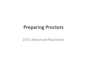 Preparing Proctors 2015