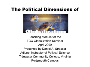 The Political Dimensions of Globalization