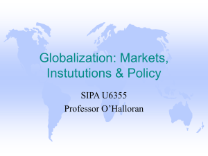 Globalization & International Economic Policy