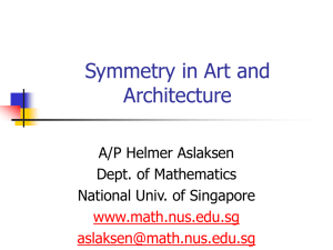 Symmetry Groups in Arts and Architecture