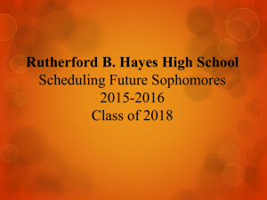 Upcoming 10th Grade Scheduling Information