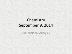 Chemistry September 8, 2014