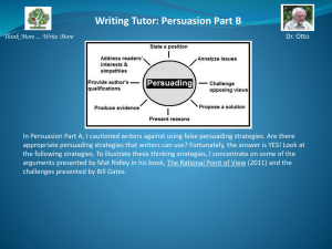 Writing Tutor: Persuasion Part B