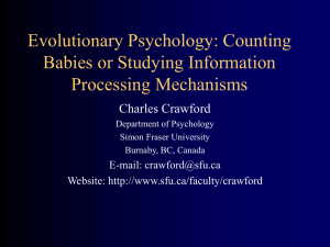 Evolutionary Psychology: Counting Babies or Studying Information