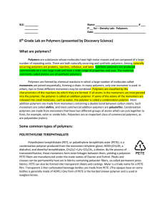 P-__ Sci – Density Lab: Polymers