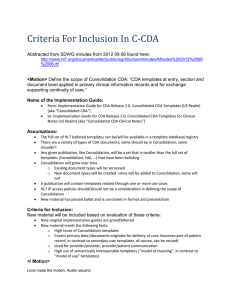 Criteria for inclusion in C-CDA