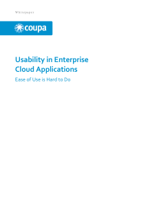 Usability in Enterprise Cloud Applications