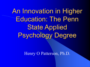 A New Degree in Applied Psychology