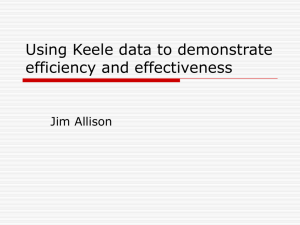 Using Keele data to demonstrate efficiency and effectiveness